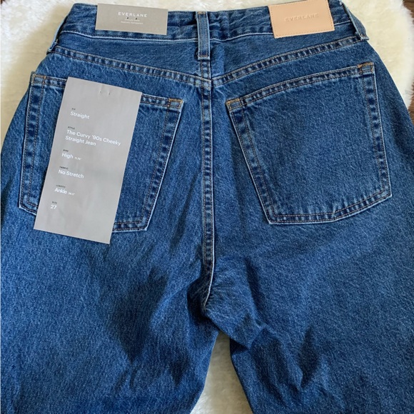 ⬇️NWT Everlane The Curvy 90’s Cheeky Straight Ankle Jeans High Rise 100% Cotton - Picture 3 of 6